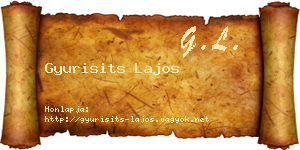 Gyurisits Lajos névjegykártya